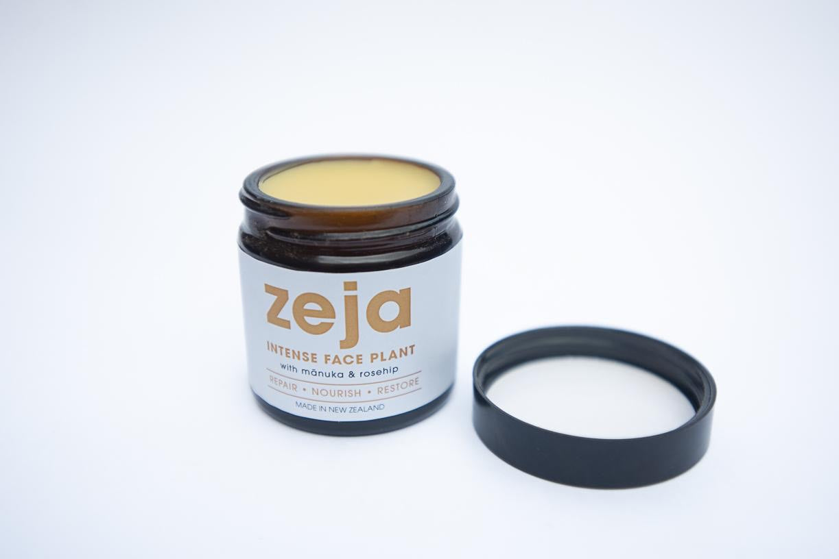Zeja face balm texture close-up - rich botanical repair cream